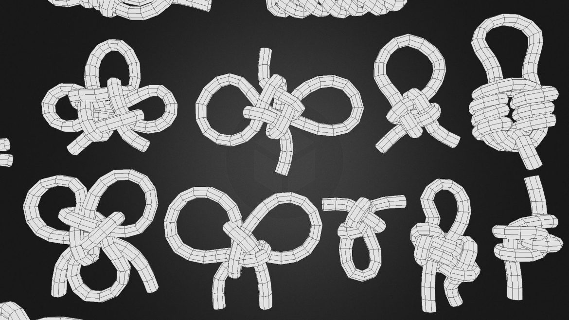 rope knot bundle 3d model