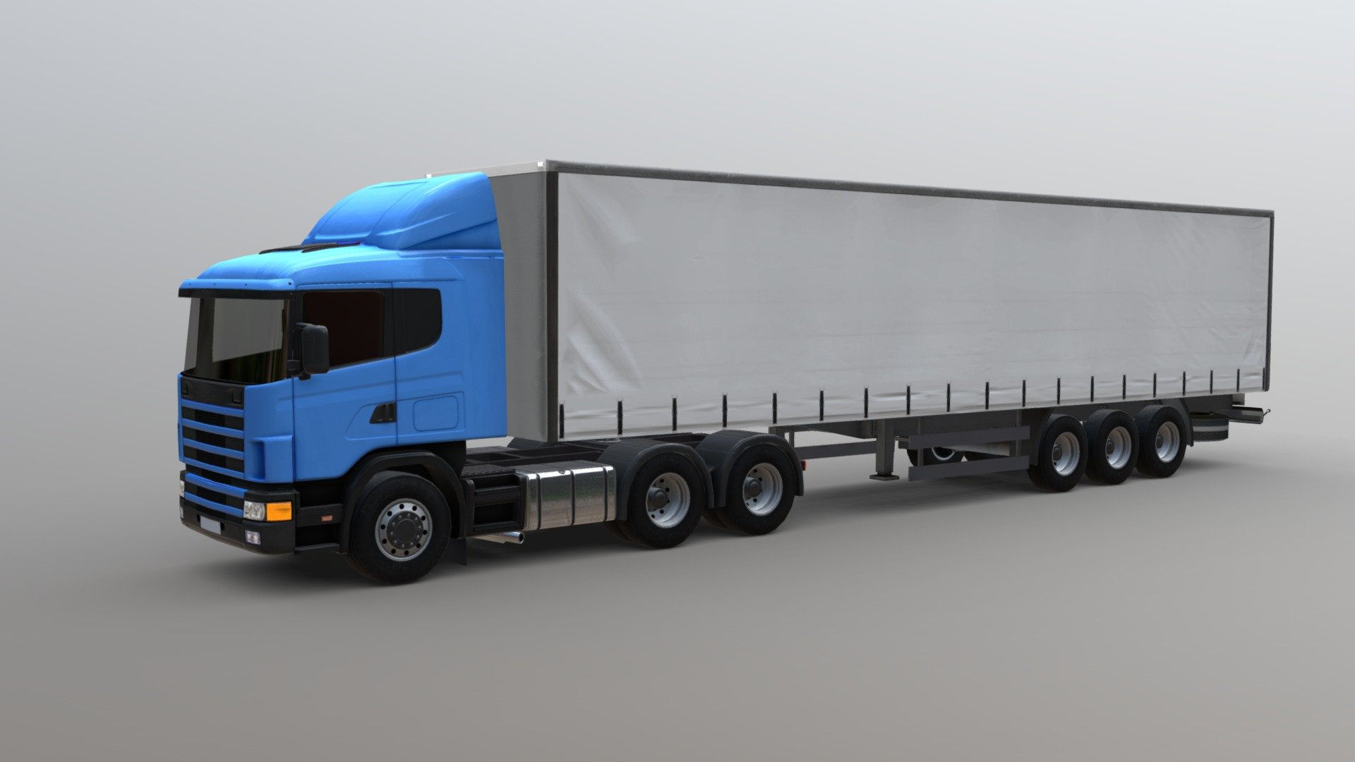 Scania & Trailer (Low Poly)