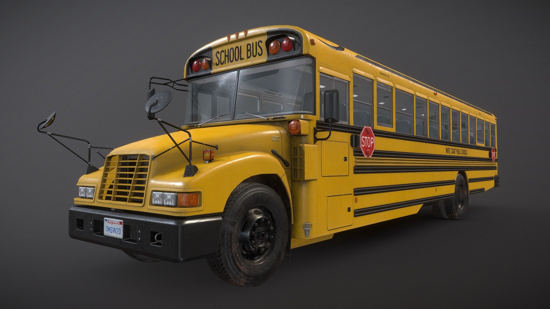 School Bus – Low Poly