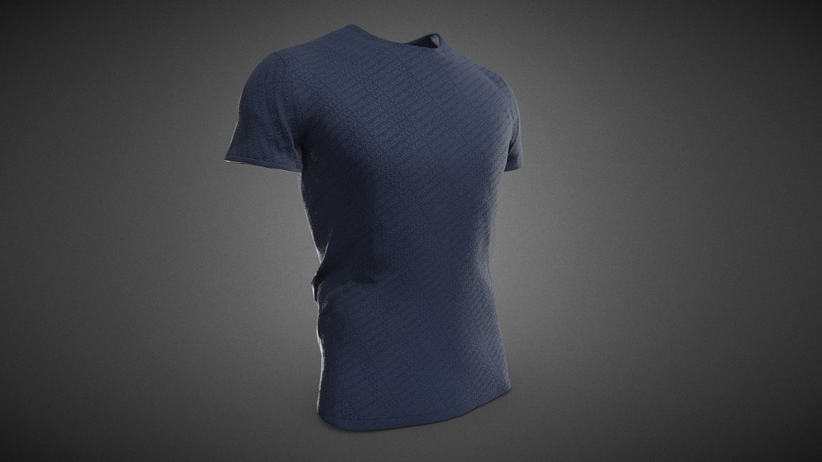 slim fit blue t shirt 3d model