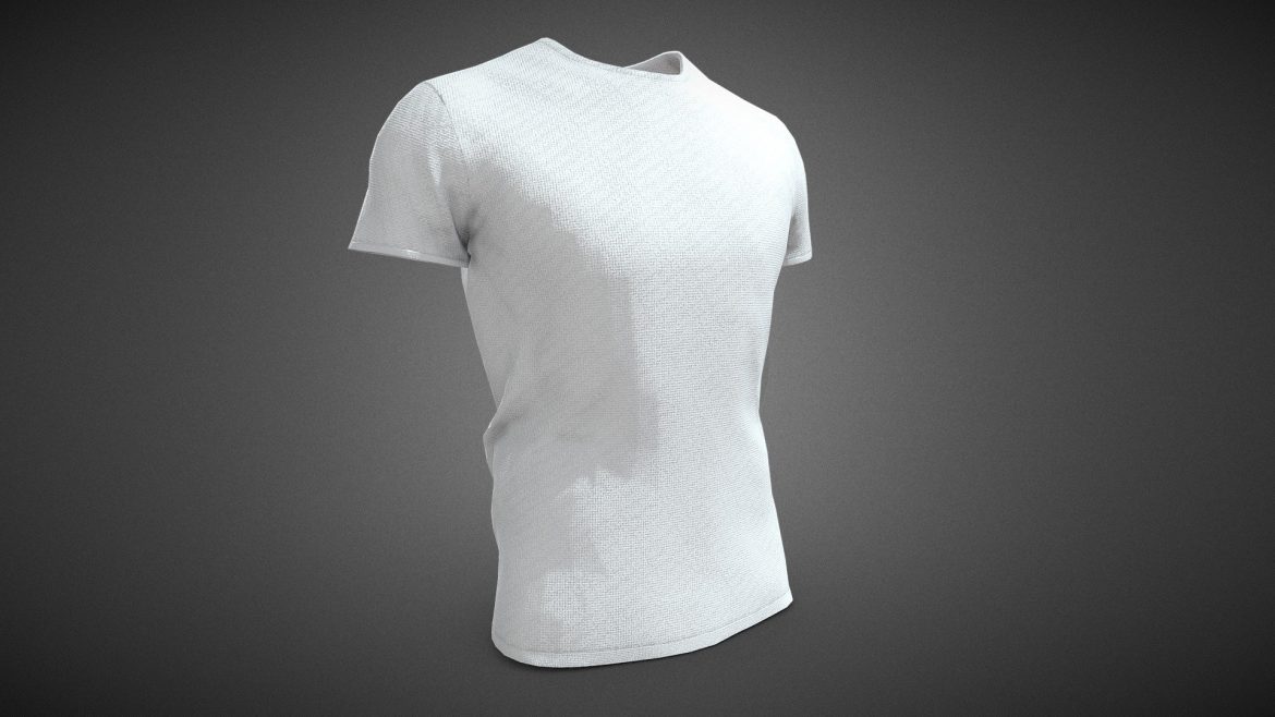 slim fit white t shirt 3d model
