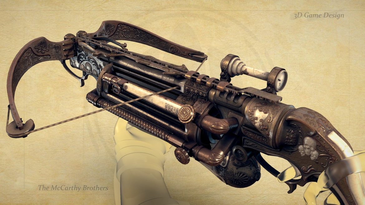 steampunk safari crossbow 3d model