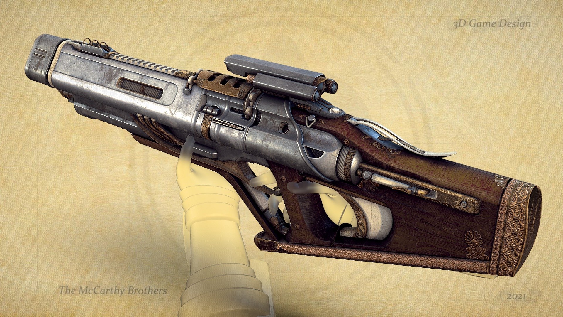 Steampunk Tri-Shot Assault Rifle