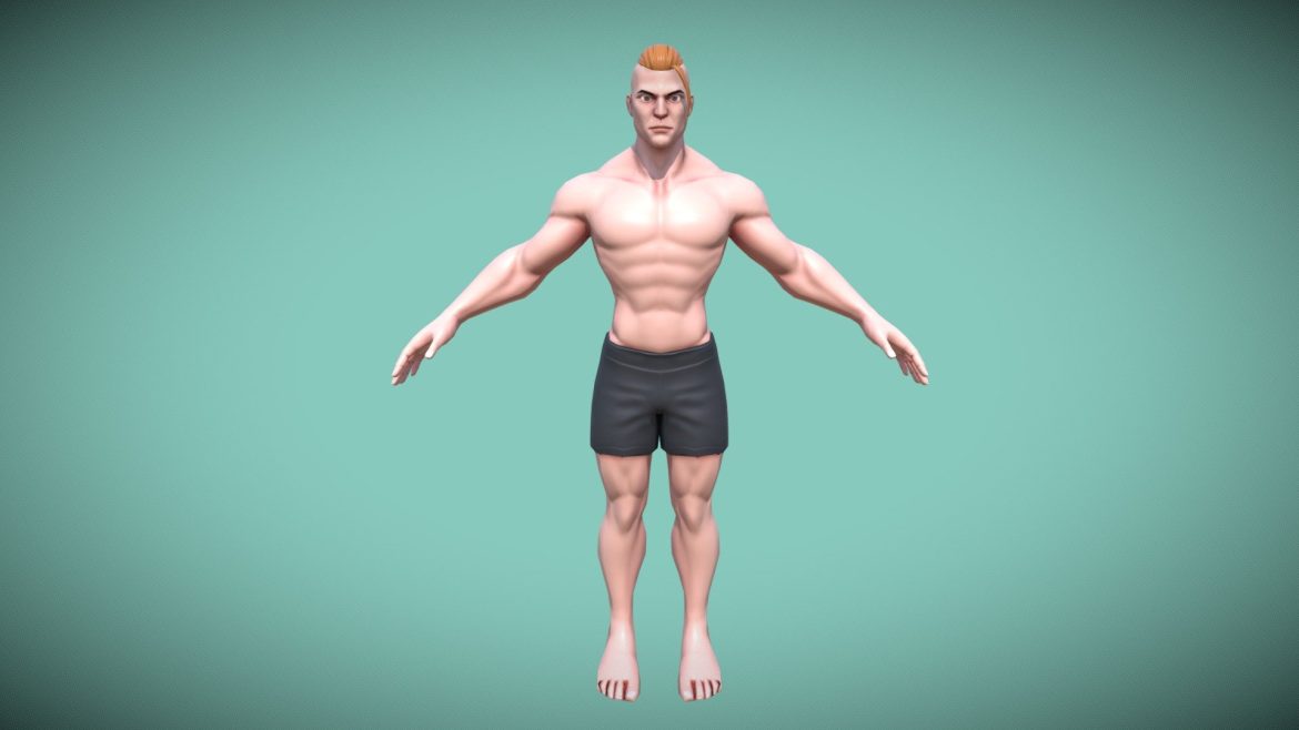 Stylized Male Character Base Mesh Game Ready Deep3dsea