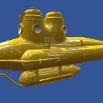 Detailed Submarine 3d Model - Detailed 3D model of a submarine navigating deep ocean waters, showcasing intricate hull design and realistic textures.