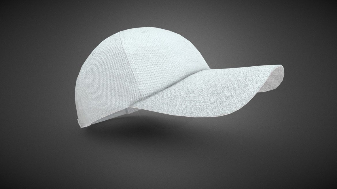 white basketball hat 3d model