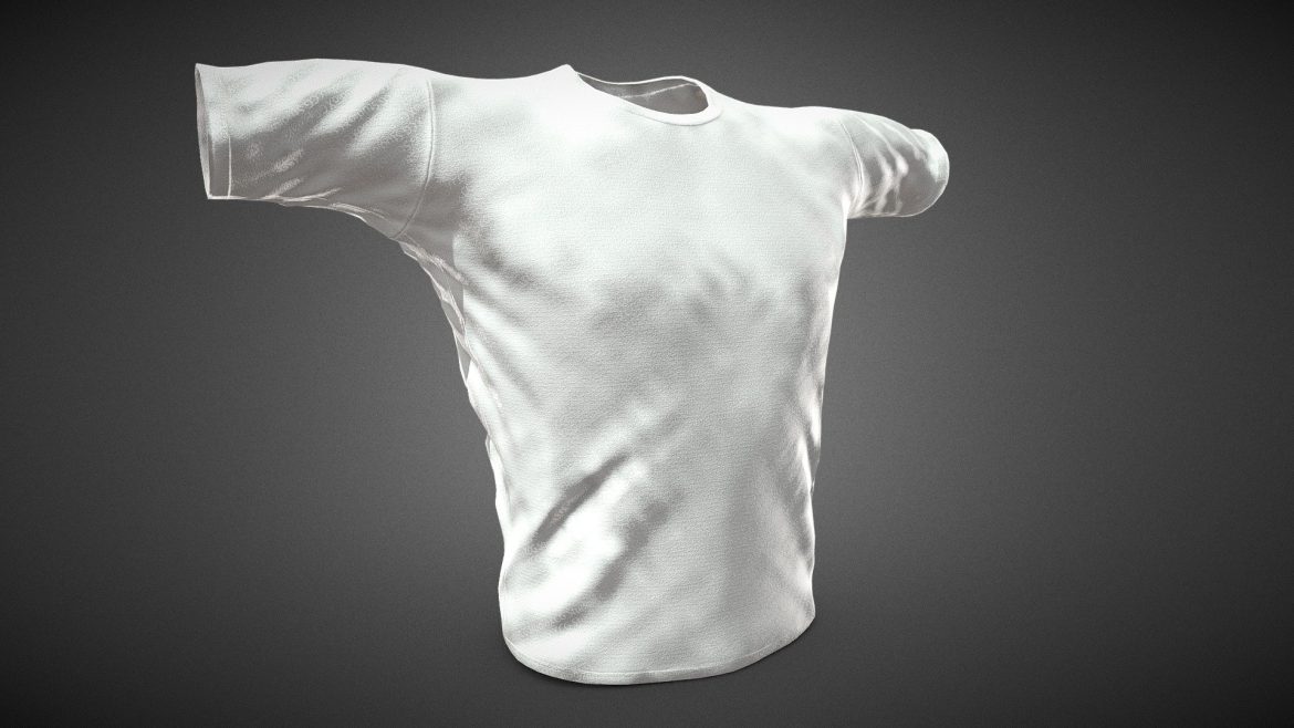 white t shirt 3d model