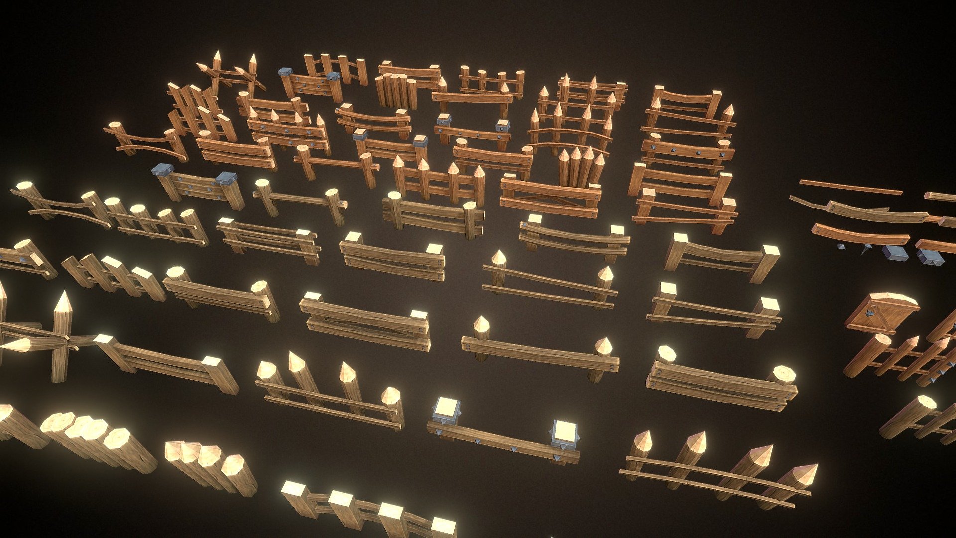 Wooden Fence Set