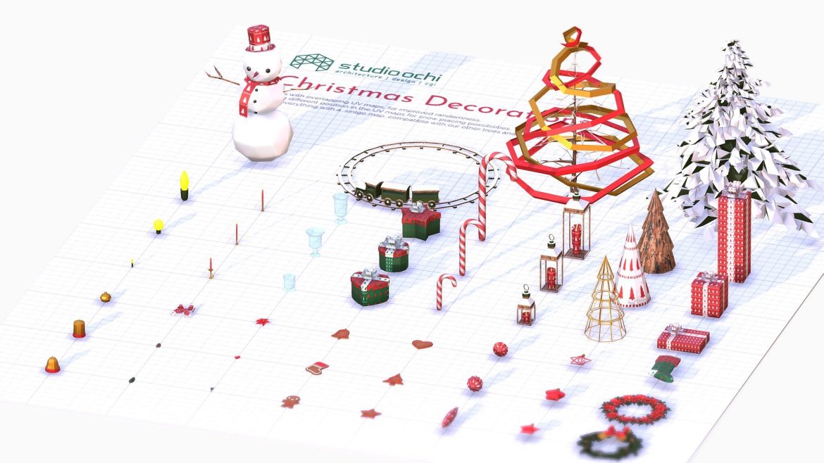 xmas decorations 3d model