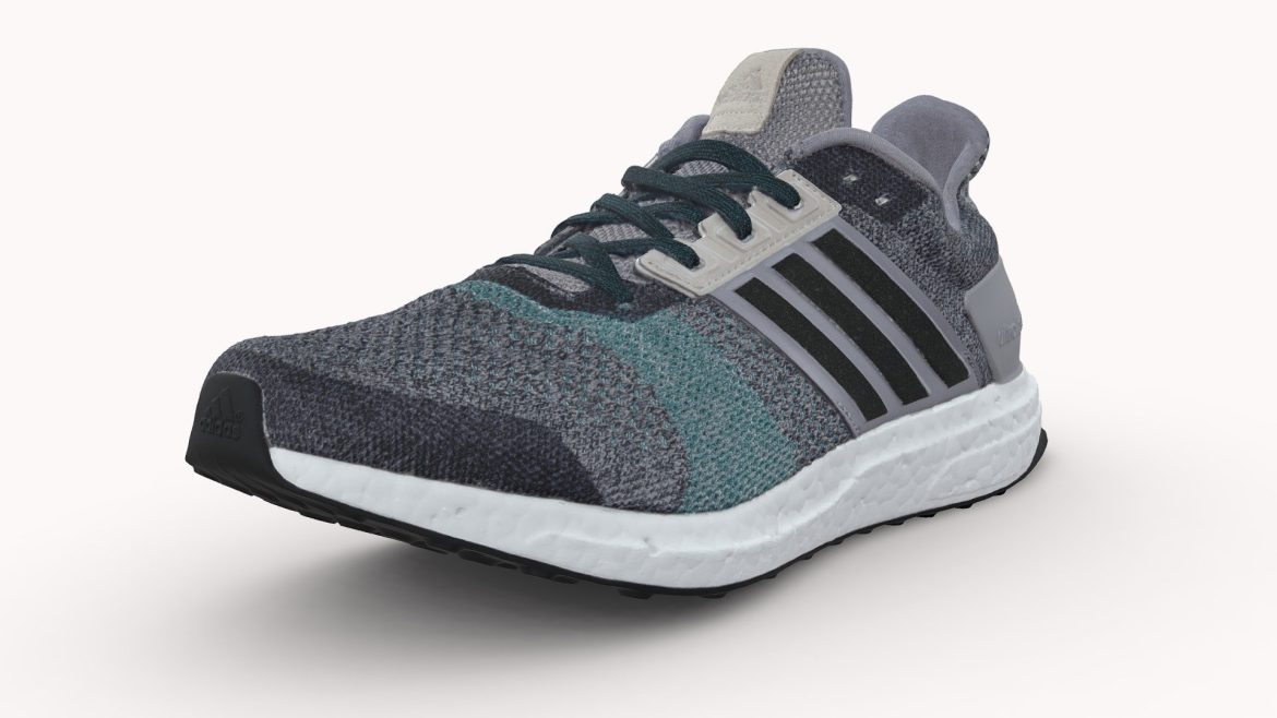 addidas grey green boost 3d model