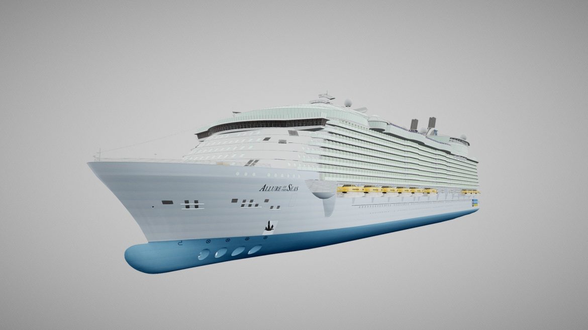 allure of the seas cruise ship 3d model