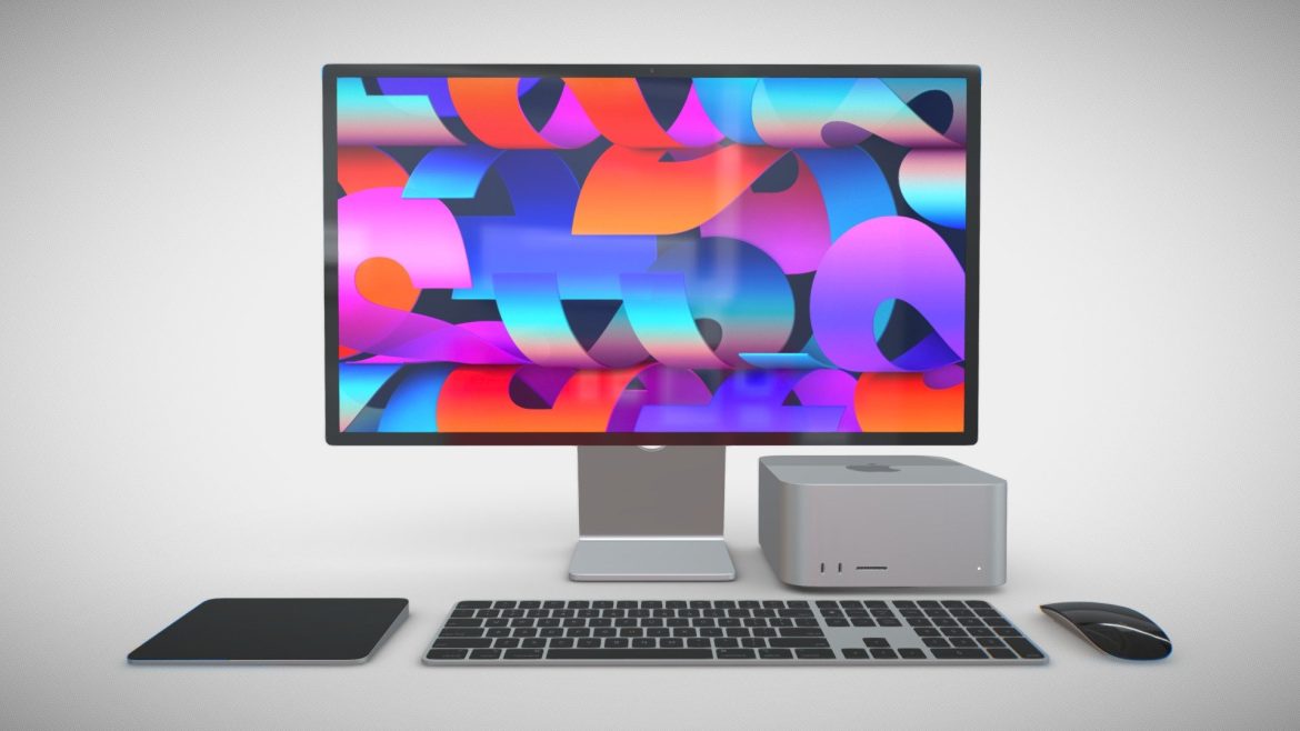 apple studio display and mac studio full set 3d model