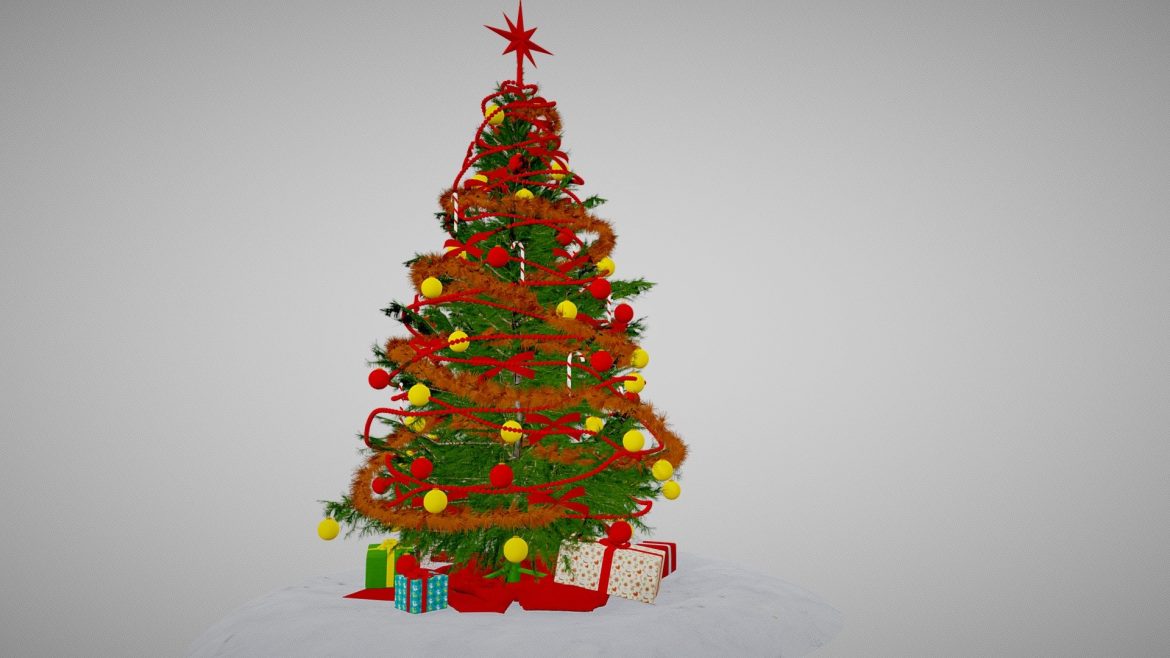 chrismas tree high detailed 3d model
