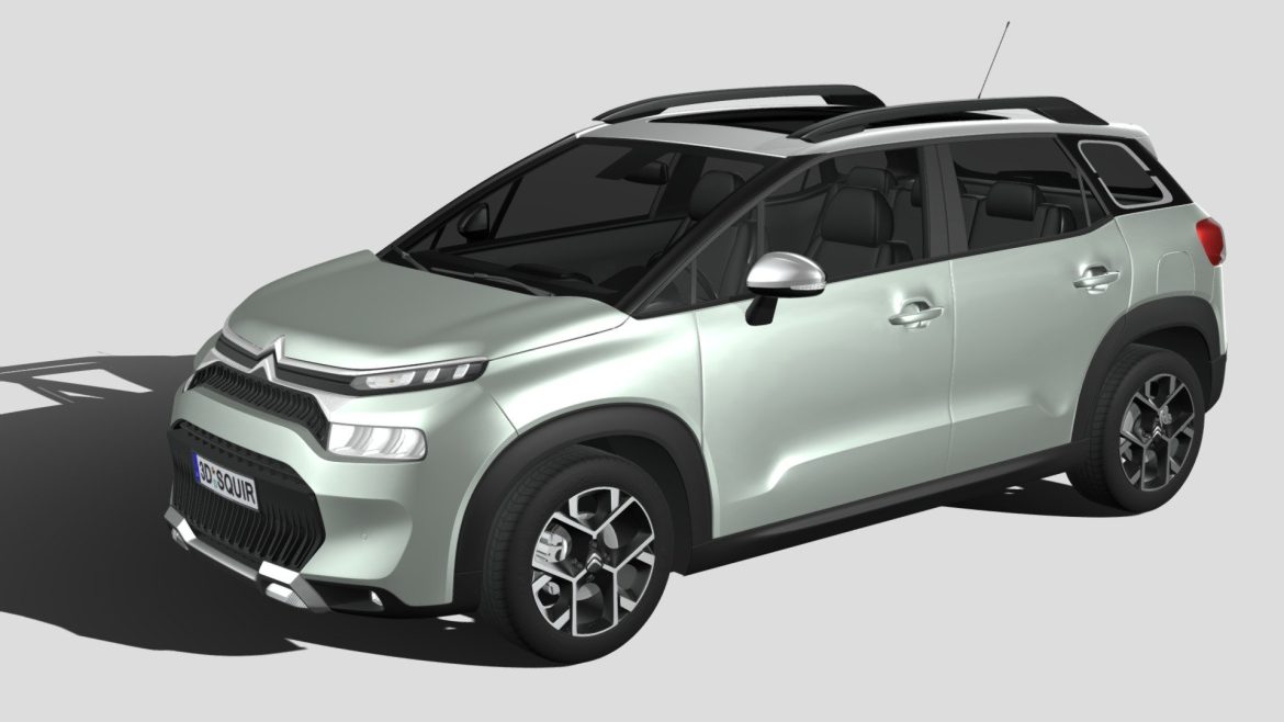 Citroen C3 Aircross 3d Model - Detailed Citroen C3 Aircross 2022 3D model for automotive visualization and rendering projects