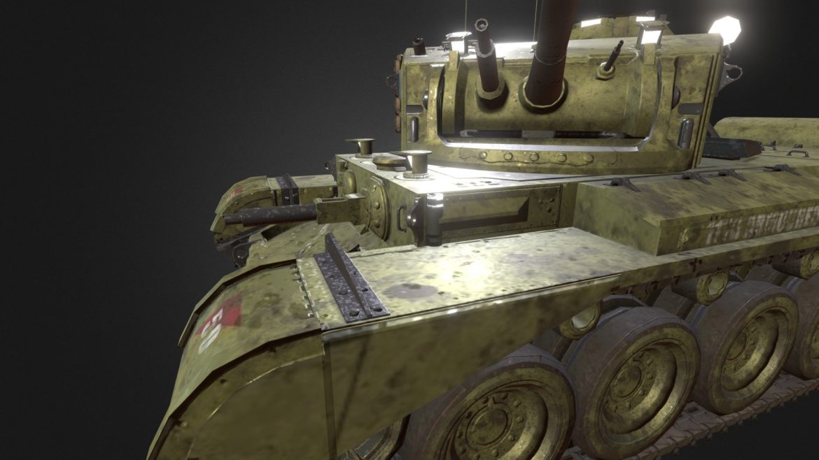 comet tank turret pose 3d model