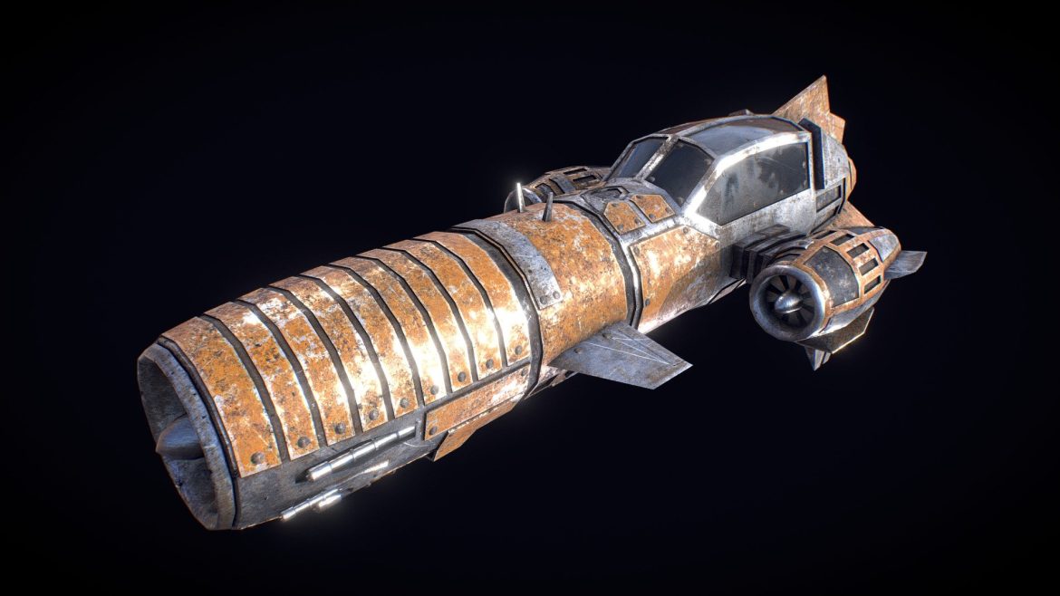 dieselpunk flying vehicle 3d model