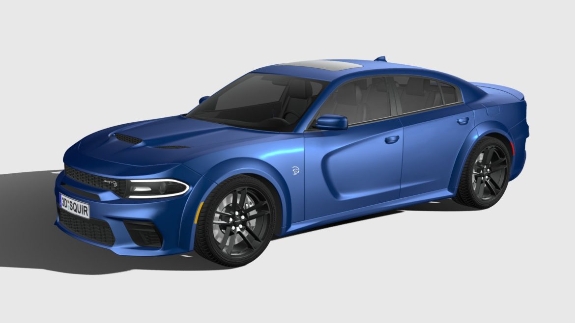 Dodge Charger Hellcat 3d Model - High-detail 2020 Dodge Charger SRT Hellcat Widebody 3D model for professional rendering