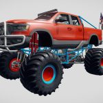 dodge ram 1500 rebel 2019 monstertruck 3d model