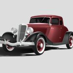 Ford Coupe 1934 3d Model - Highly detailed 3D model of a 1934 Ford Coupe, showcasing its classic lines and intricate design from the SQUIR team.