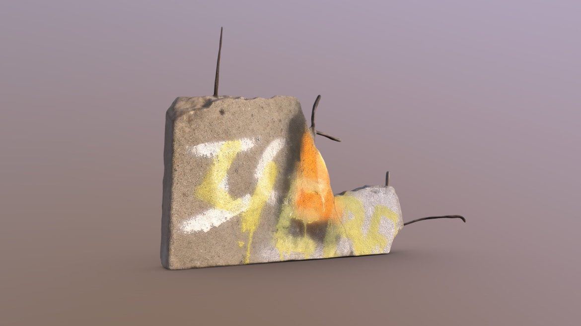 fragment of the berlin wall 3d model