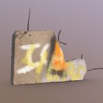 fragment of the berlin wall 3d model