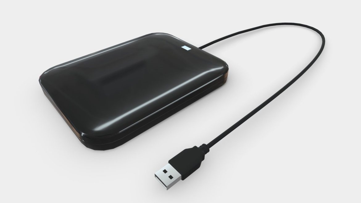 generic branding technology mobile hard drive 3d model
