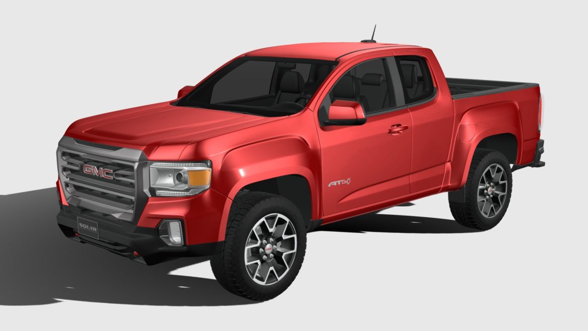 gmc canyon 2021 short 3d model