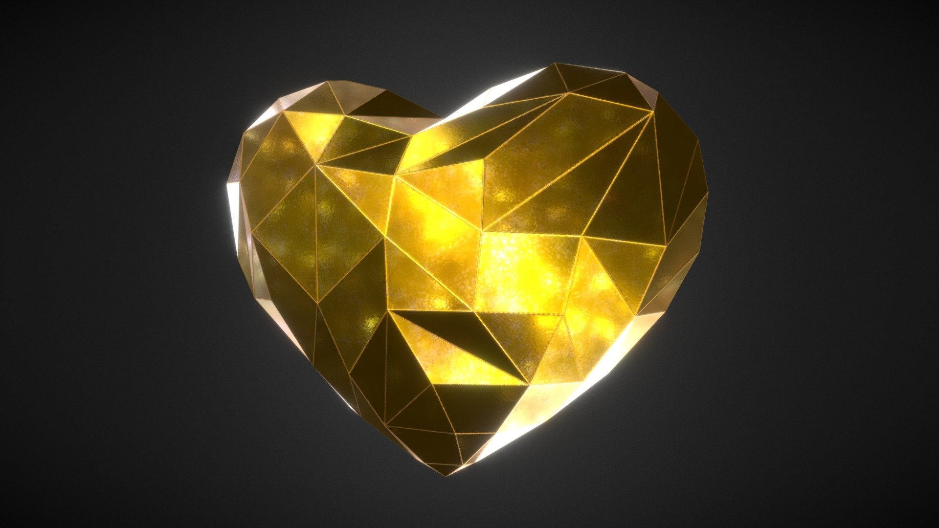 Golden Crystal Heart