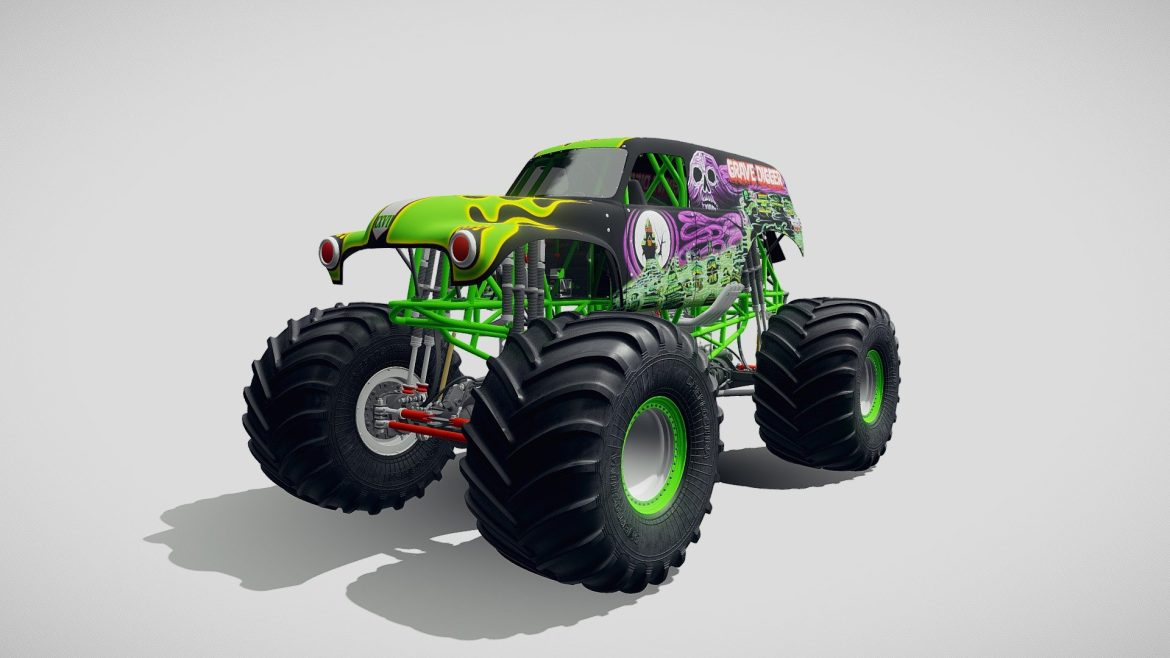 grave digger monster truck 3d model