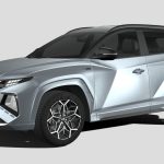 Hyundai Tucson 3d Model - Detailed 3D render of a 2021 Hyundai Tucson N-Line in a studio setting.