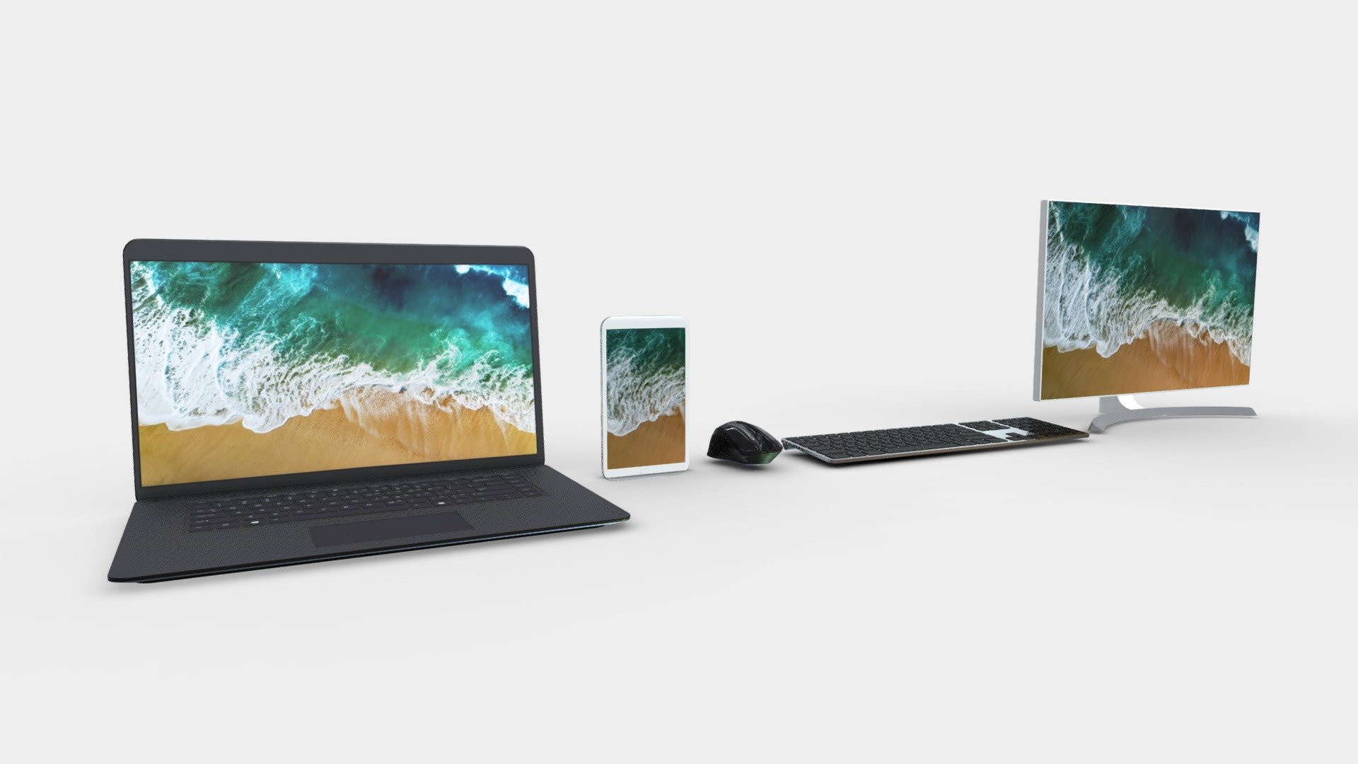 Laptop, tablet, mouse, keyboard and Monitor pack