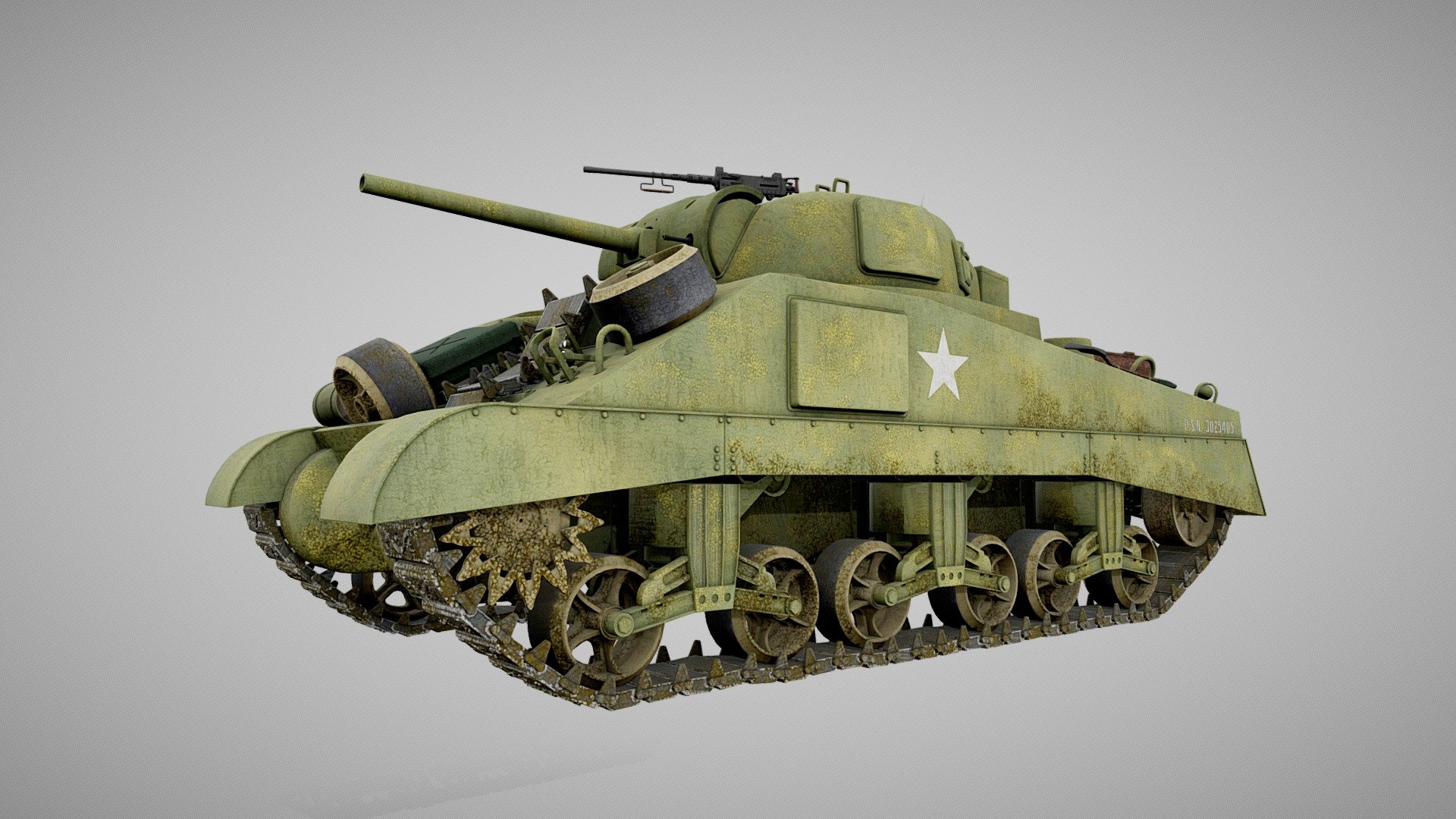 M4A2 Sherman Tank with equipment