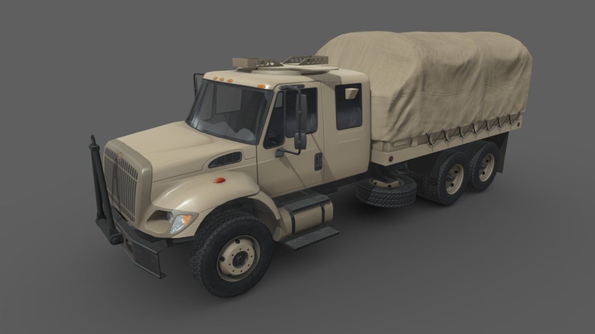 military truck beige 3d model