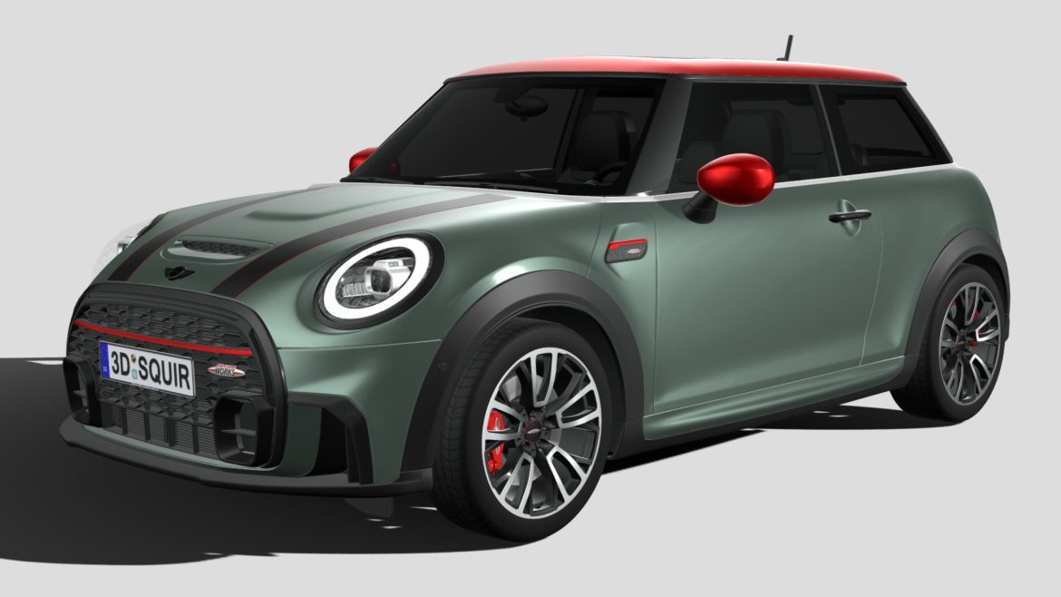 mini cooper jcw 3 door 2022 3d model