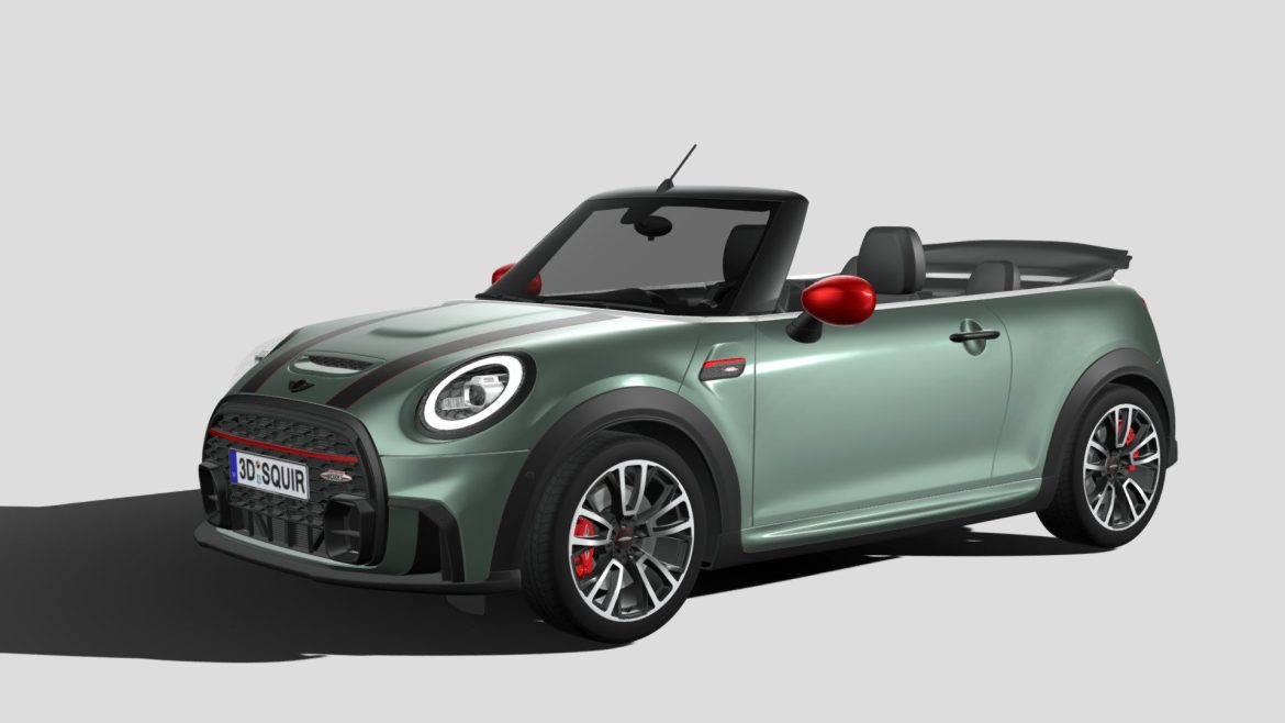 mini cooper jcw convertible 2022 3d model