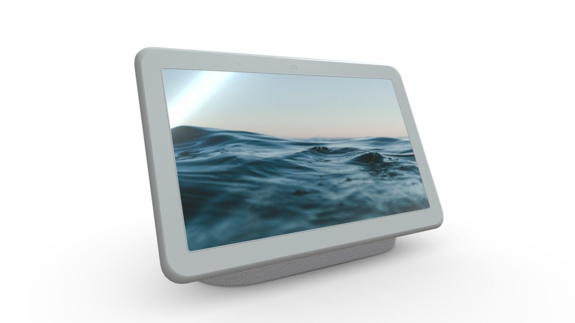 Nest Hub 2 3d Model - Nest Hub 2 3d model, a realistic rendering of Google's smart display for home automation and digital interaction.