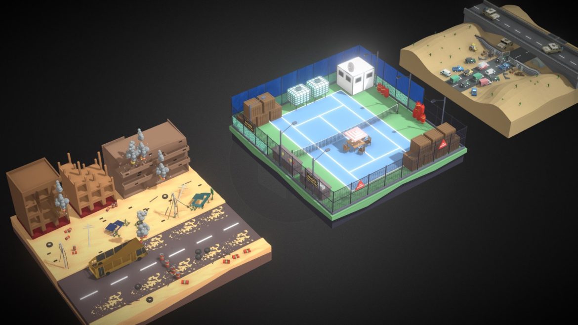 polygon zombie environment pack 3d model