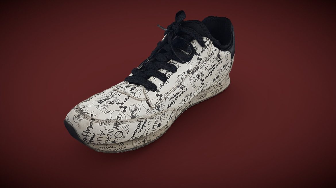 scanned white trainers 3d model