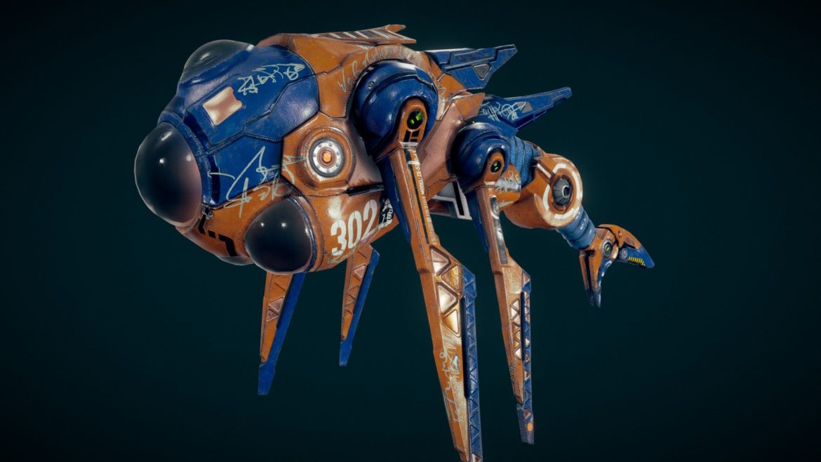 sci fi submarine drone 3d model