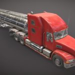 semi truck tanker low poly 3d model