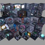 sci fi rooms low poly 3d model