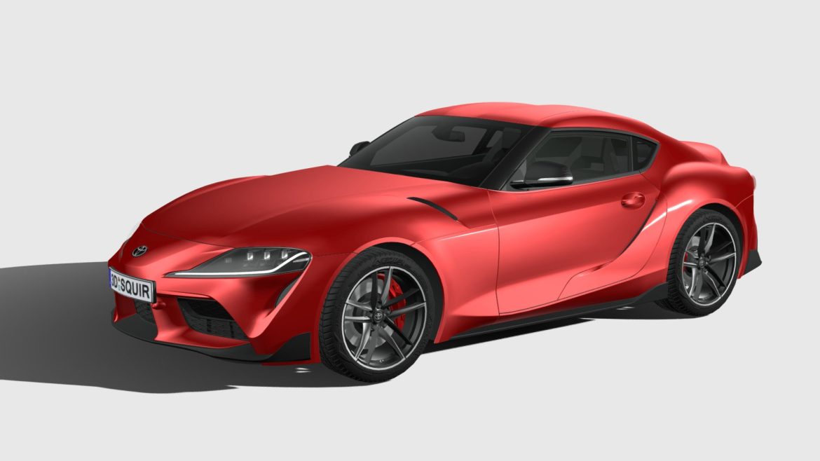 toyota supra 2020 lowpoly 3d model