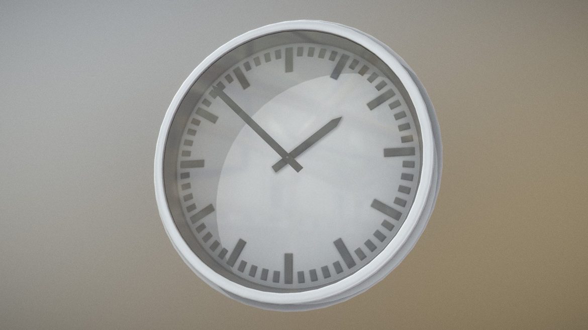 train station clock low poly 3d model