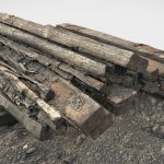train track underlays old scan 3d model