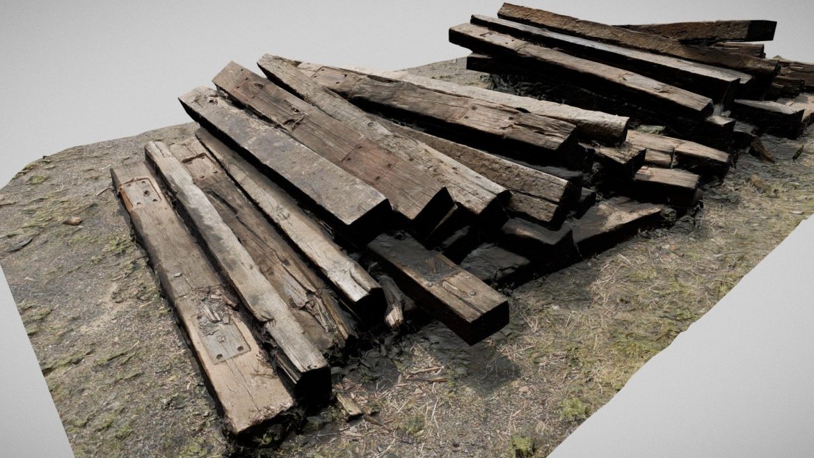 train track underlays scan 3d model