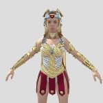 warrior woman roman greek 3d model