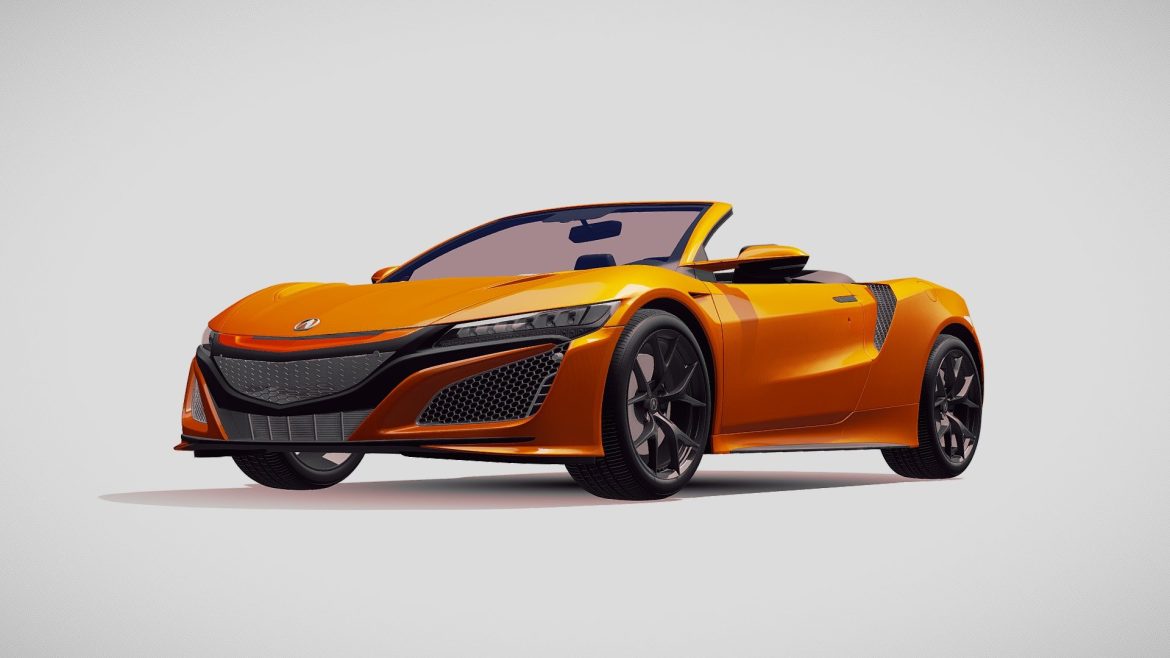 Acura Nsx Car 3d Model - Highly detailed 2017 Acura NSX car 3d model for photorealistic renders and automotive visualizations.