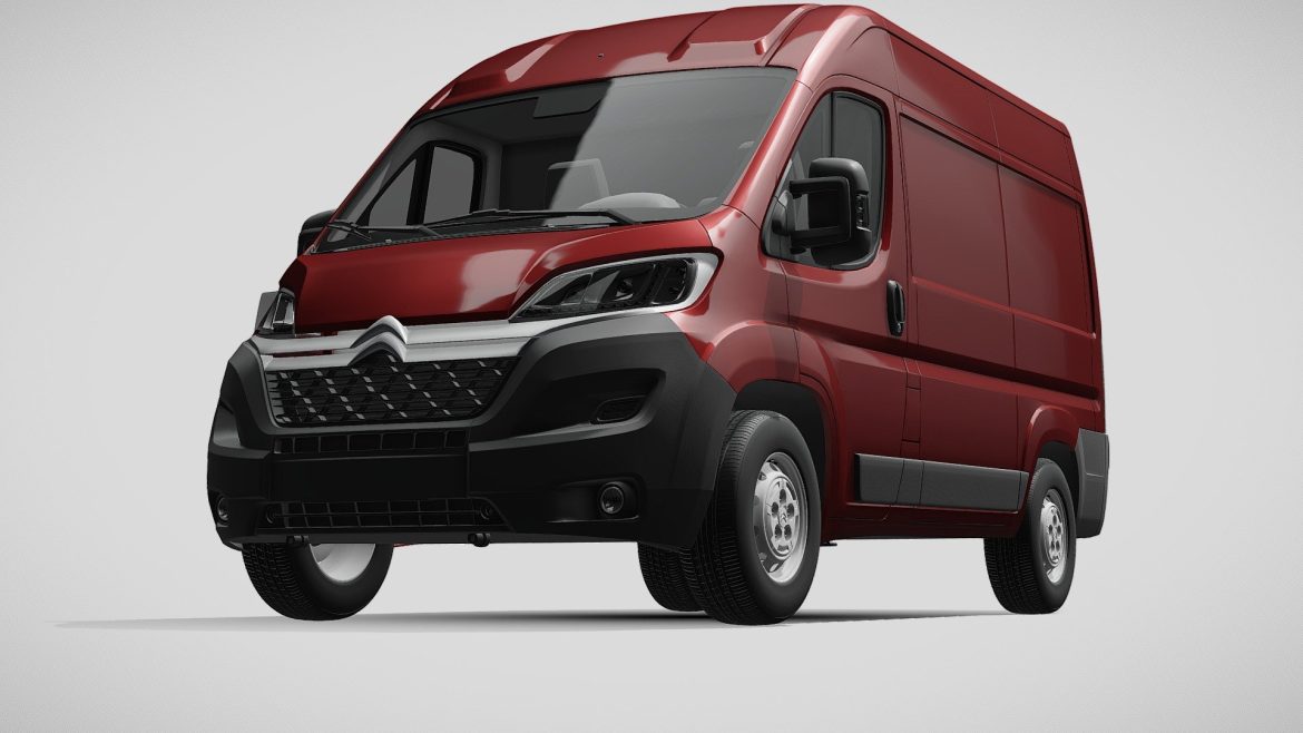 Citroen Jumper Van 3d Model - Citroen Jumper L1H2 2017 van 3D model with detailed exterior for commercial transport visualization