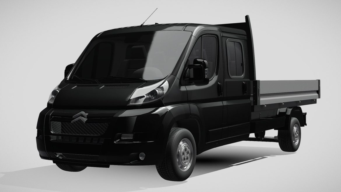 Citroen Relay Truck 3d Model - 2014 Citroen Relay Crew Cab Truck 3D Model, photorealistic render