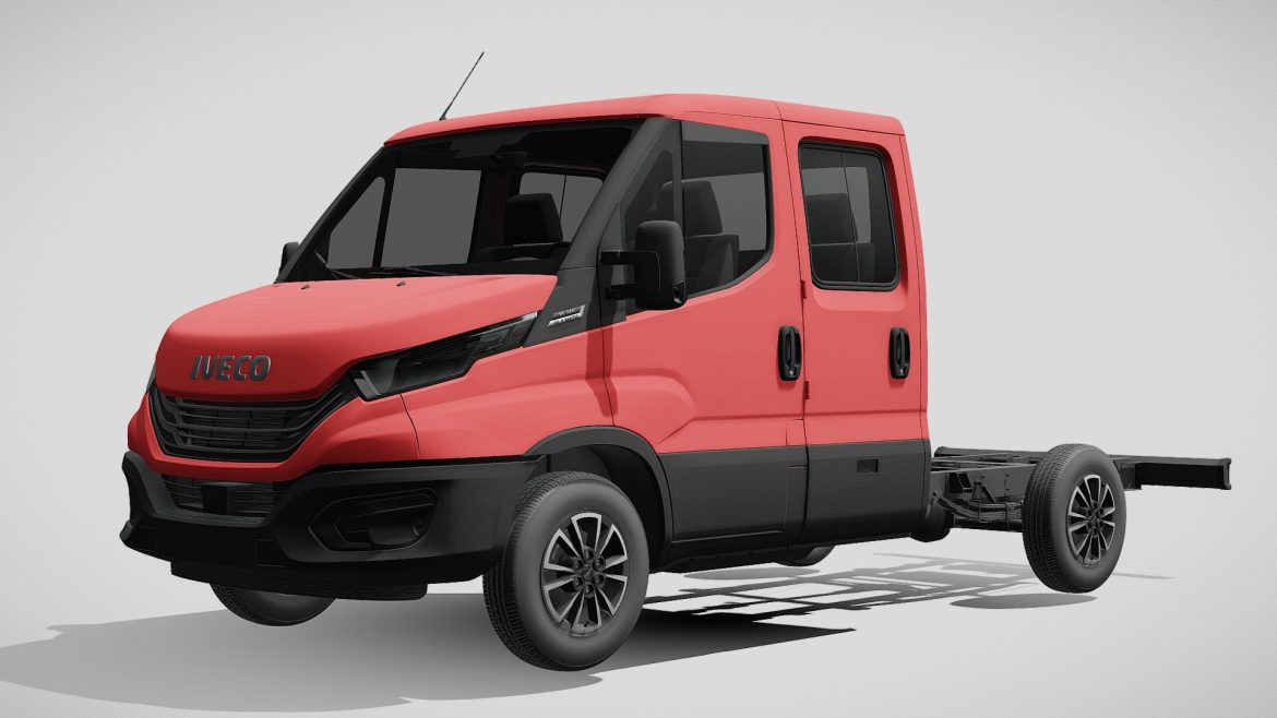 iveco daily crew cab l2 chassis 2022 3d model